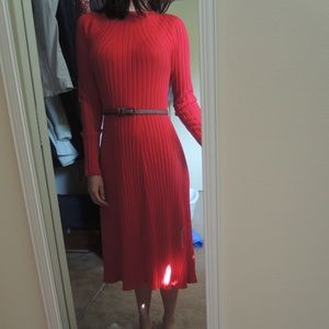 SALE Uniqlo Long Sleeve Red Knit Dress